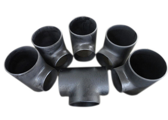 CS SS 14'' 16'' 18'' Butt Welded Pipe Fitting Tee Seamless Black Rust Proof Oil