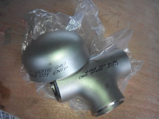 45D 90D 180D Straight Stainless Steel Pipe Tee Butt Weld SS304L SS316L STD SCH40
