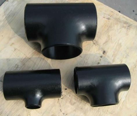 CS SS 14'' 16'' 18'' Butt Welded Pipe Fitting Tee Seamless Black Rust Proof Oil