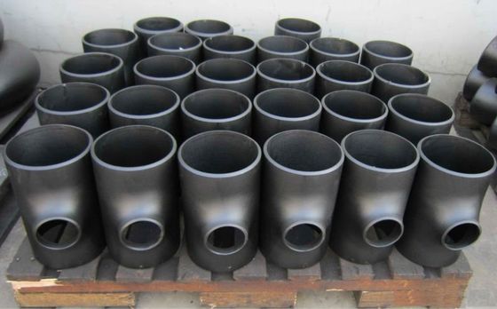 CS SS 14'' 16'' 18'' Butt Welded Pipe Fitting Tee Seamless Black Rust Proof Oil