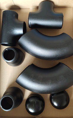 ISO9001 Carbon Steel A234 WPB Cap ANSI B16.28 0.5 Inch To 48 Inch Blakc Paint